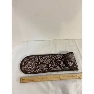 Thirty one travel Curling iron bag sleeve brown white insulated 14x5"